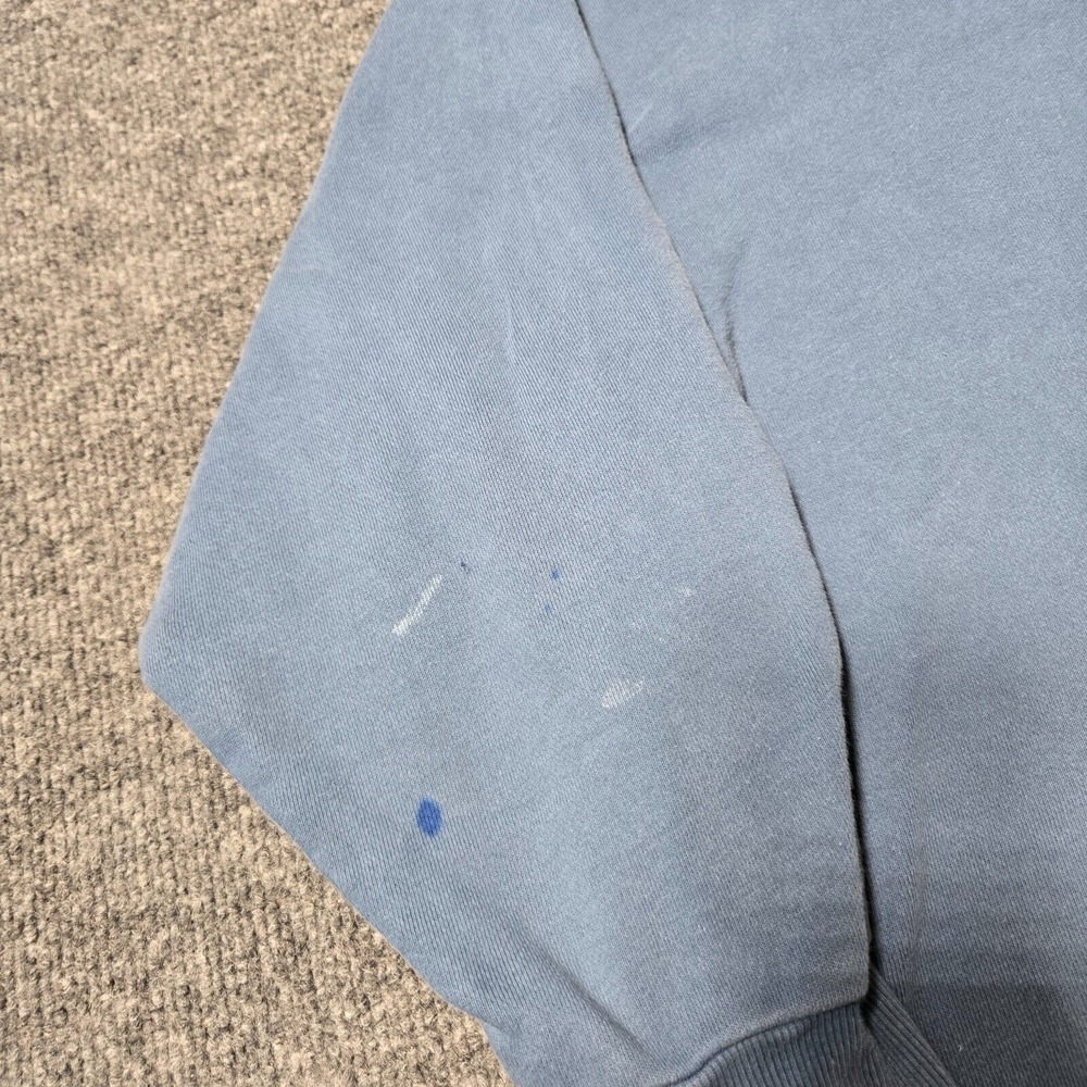 Adidas Hoodie‎ Womens Medium Blue Sweatshirt Cropped Fit Heavy Drawstring - Picture 5 of 9